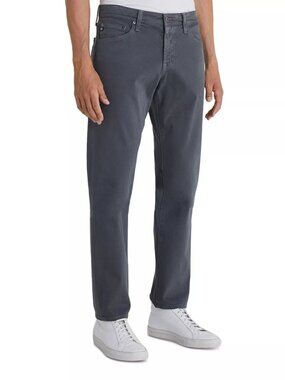 New AG THE GRADUATE Tailored Leg Dark Gray Pants Sueded Stretch Sateen 28 x 34